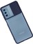 Samsung Galaxy M52 5g Kılıf Palm Buzlu Kamera Sürgülü Silikon - Lacivert 300099 3