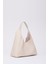 Krem SHK19 Çıtçıt Kapatmalı Suni Deri Fermuarlı Makyaj Çantalı El ve Omuz Çantası E:33 U:15 G:10 cm 2