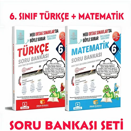 Sinan Kuzucu Yayınları 6. Sınıf Türkçe - Matematik Soru Bankası