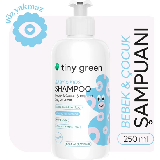 Tiny Green Bebek & Çocuk Saç ve Vücut Şampuanı Papatya Kokulu 250 ml