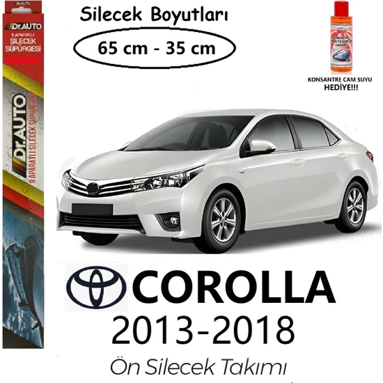 Toyota Corolla Muz Tipi 9 Aparatlı Ön Silecek Takımı (2013-2018) Hediye!! Autokit Konsantre Cam Suyu