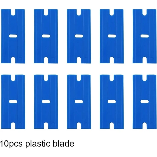Zhaowen Shop 10 Adet Mavi Bıçak Stili Jiletli Bıçak Kazıyıcı Çift Kenar Sökücü Aracı Otomatik Pencere Camı Seramik Tonu Vinil Tutkal Boya Yapıştırıcı Çıkartması Kazıyıcı Dıy Çekçek (Yurt Dışından)