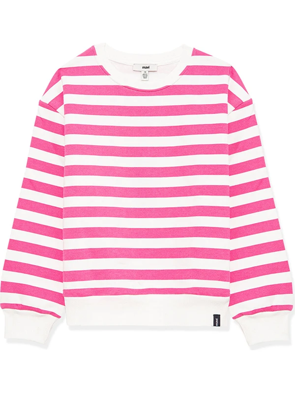 Mavi Pembe Çizgili Sweatshirt 7S10023-85943