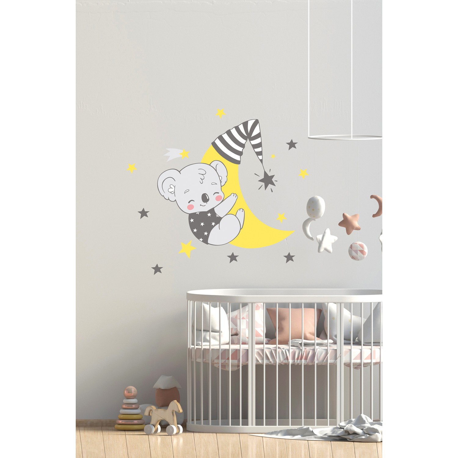 Sim Tasarım Bebek Koala ve Ay Duvar Sticker Seti Fiyatı