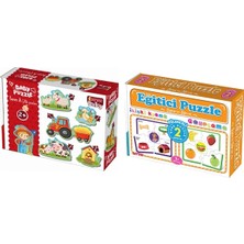 Diytoy Baby Puzzle Çiftlik Hayvanları + Eğitici Puzzle Ilişki Kurma 2'li Set