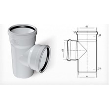 Fırat 100 x 50 x 100 mm Pvc Atık Su Te Çatal