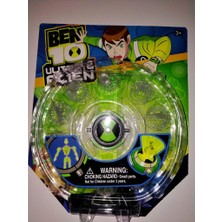 Ben 10 Saat Işıklı ve 10 Adet Figürlü Set Benten Saat Beyaz