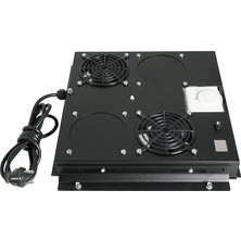 Canovate 2'li Rack Kabinet Fan Modülü Termostatlı Ral 9005 Siyah