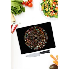 Pi Dekorasyon Minimal Desen Cam Kesme Tablası