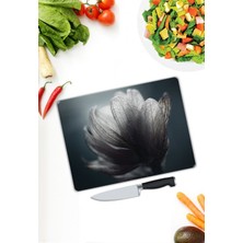 Pi Dekorasyon Çiçek Desen Cam Kesme Tablası