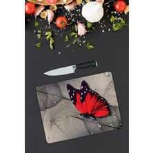 Pi Dekorasyon Kelebek Desen Cam Kesme Tablası