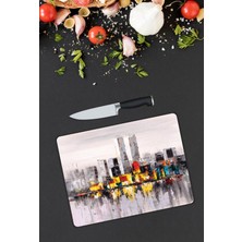 Pi Dekorasyon Manzara Desen Cam Kesme Tablası