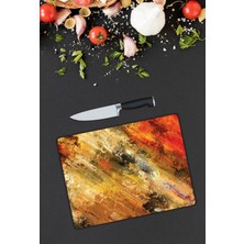 Pi Dekorasyon Renkli Desen Cam Kesme Tablası