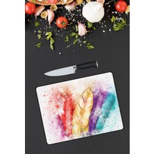 Pi Dekorasyon Renkli Desen Cam Kesme Tablası