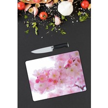Pi Dekorasyon Çiçek Desen Cam Kesme Tablası