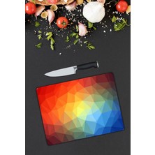 Pi Dekorasyon Renkli Desen Cam Kesme Tablası