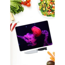 Pi Dekorasyon Deniz Anası Desen Cam Kesme Tablası