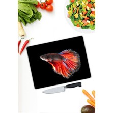 Pi Dekorasyon Balık Desen Cam Kesme Tablası