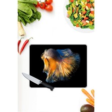 Pi Dekorasyon Balık Desen Cam Kesme Tablası