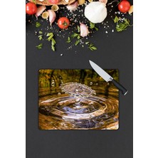 Pi Dekorasyon Su Damlası Desen Cam Kesme Tablası