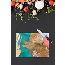 Pi Dekorasyon Renkli Desen Cam Kesme Tablası