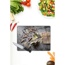 Pi Dekorasyon Tarçın Desen Cam Kesme Tablası