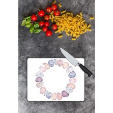 Pi Dekorasyon Çakıl Taşı Desen Cam Kesme Tablası