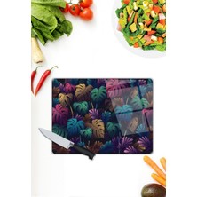 Pi Dekorasyon Renkli Desen Cam Kesme Tablası