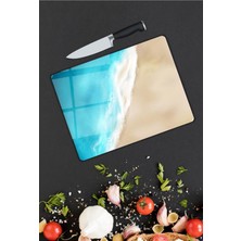 Pi Dekorasyon Deniz Desen Cam Kesme Tablası