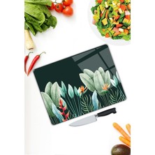 Pi Dekorasyon Yaprak Desen Cam Kesme Tablası