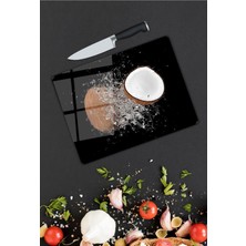 Pi Dekorasyon Hindistan Cevizi Desen Cam Kesme Tablası