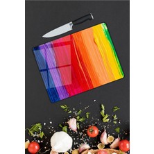 Pi Dekorasyon Renkli Desen Cam Kesme Tablası