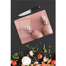 Pi Dekorasyon Ananas Desen Cam Kesme Tablası