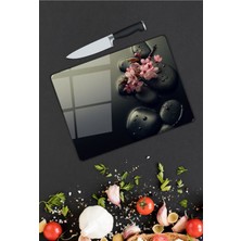 Pi Dekorasyon Siah Desen Cam Kesme Tablası