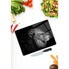 Pi Dekorasyon Aslan Desen Cam Kesme Tablası