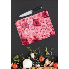 Pi Dekorasyon Çiçek Desen Cam Kesme Tablası