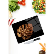 Pi Dekorasyon Yaprak Desen Cam Kesme Tablası