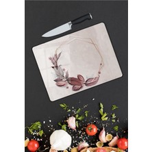 Pi Dekorasyon Yaprak Desen Cam Kesme Tablası