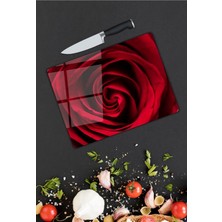 Pi Dekorasyon Gül Desen Cam Kesme Tablası