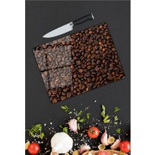 Pi Dekorasyon Kahve Desen Cam Kesme Tablası