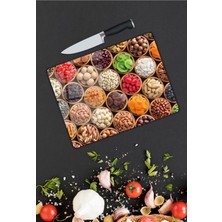 Pi Dekorasyon Renkli Desen Cam Kesme Tablası