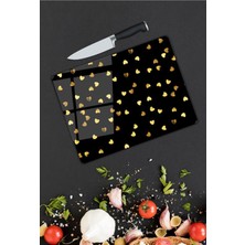 Pi Dekorasyon Kalp Desen Cam Kesme Tablası