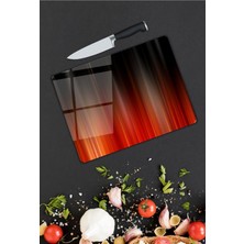 Pi Dekorasyon Kırmızı Siyah Desen Cam Kesme Tablası