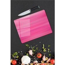 Pi Dekorasyon Pembe Cam Kesme Tablası