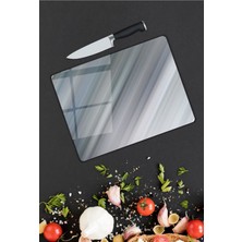 Pi Dekorasyon Gri Tonlar Cam Kesme Tablası