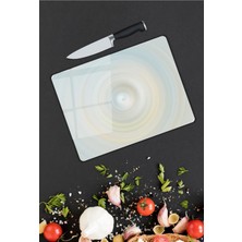 Pi Dekorasyon Krem Damla Cam Kesme Tablası