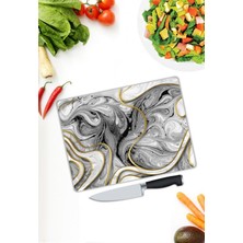 Pi Dekorasyon Minimal Gold Desen Cam Kesme Tablası