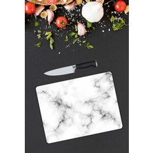 Pi Dekorasyon Mermer Desen Cam Kesme Tablası