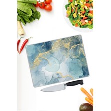 Pi Dekorasyon Mermer Desen Cam Kesme Tablası