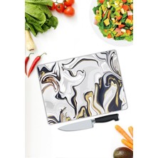 Pi Dekorasyon Mermer Desen Cam Kesme Tablası